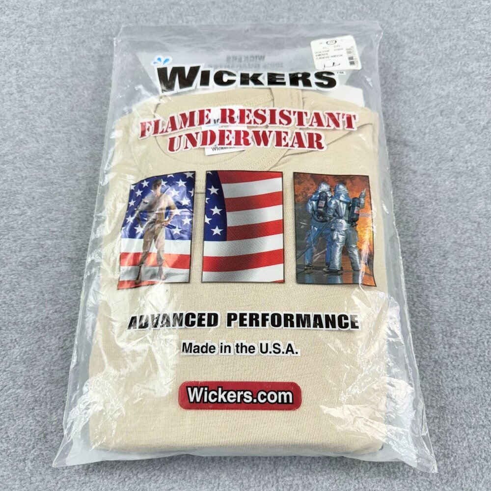 Wickers Flame Resistant Underwear Men’s Medium 50/50 Merino Wool–Rayon Crewneck